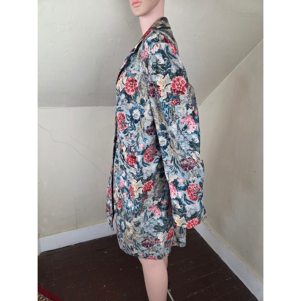 Peruvian Connection Women's US 18 Floral Tapestry Long Coat Blazer Cotton - Picture 4 of 14
